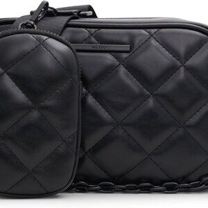 Women's Evelia Black Synthetic Medium Crossbody Shoulder Bag with Zipper